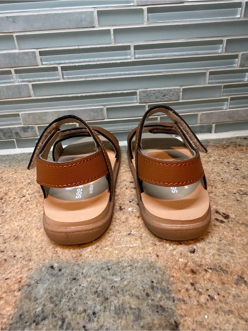 Toddler’s See Kai Run Brown Double-Strap Adjustable Sandals NWOT in Size 6